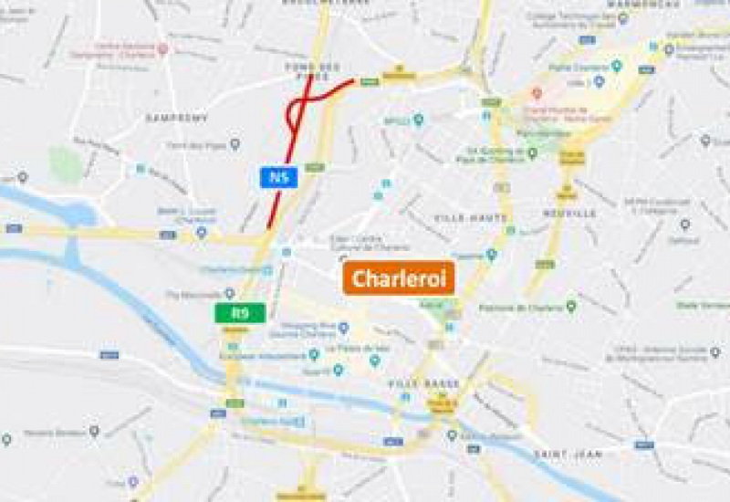 N5 - Charleroi : fermeture de la voirie pour finaliser le chantier