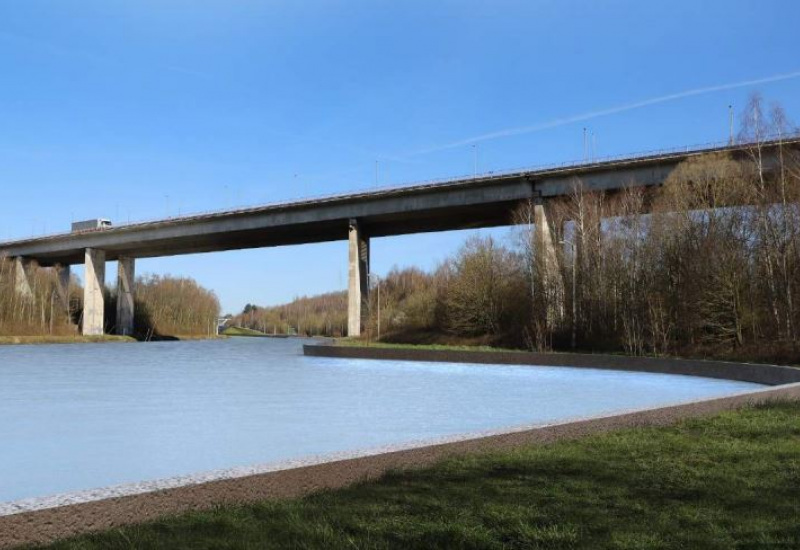 Début des travaux de réfection sur le viaduc de Viesville au niveau de l'E42 et l'A15